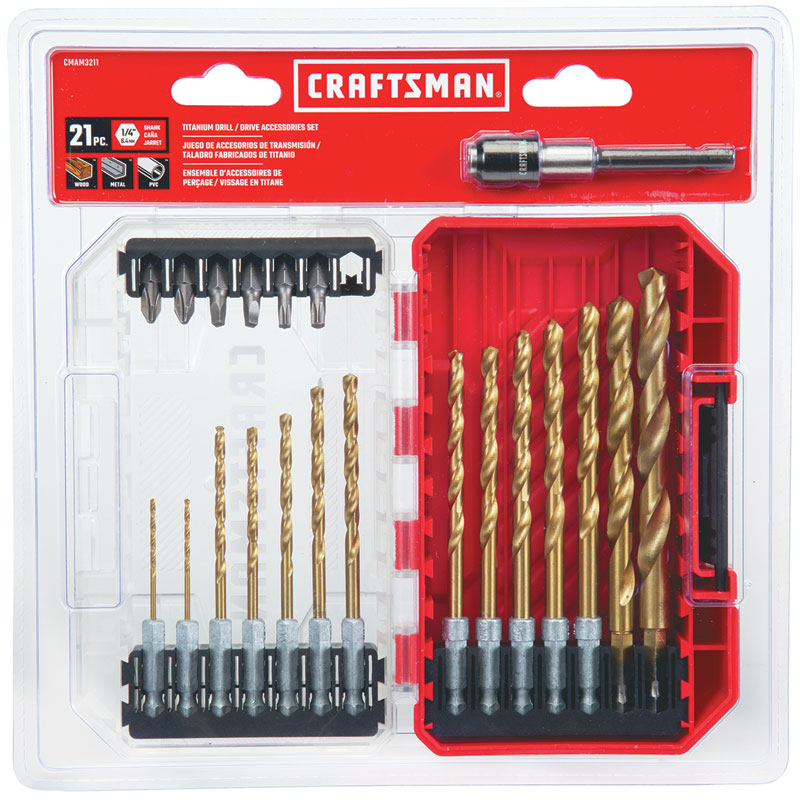 21 Pc. CRAFTSMAN® Titanium Drill & Driver Hex Shank Bit Set 