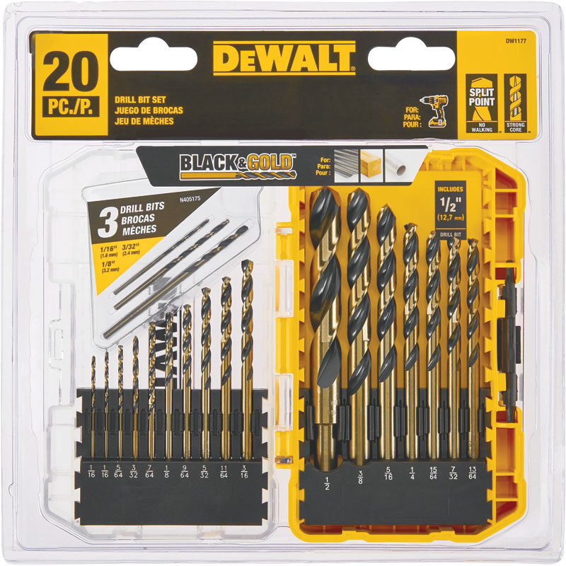 DeWalt® 20 Pc. BLACK & GOLD™ Drill Bit Set