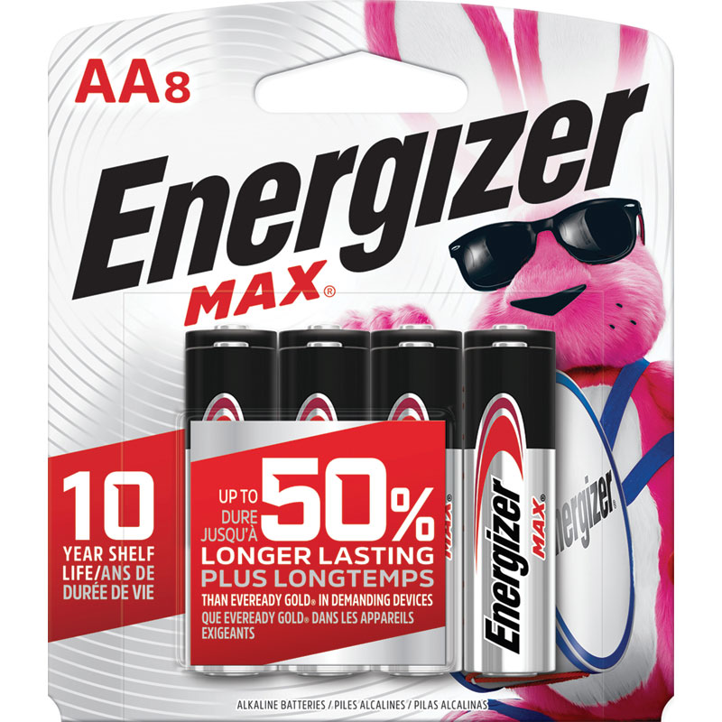 Energizer Max® AA Alkaline Batteries, 8/Pk.