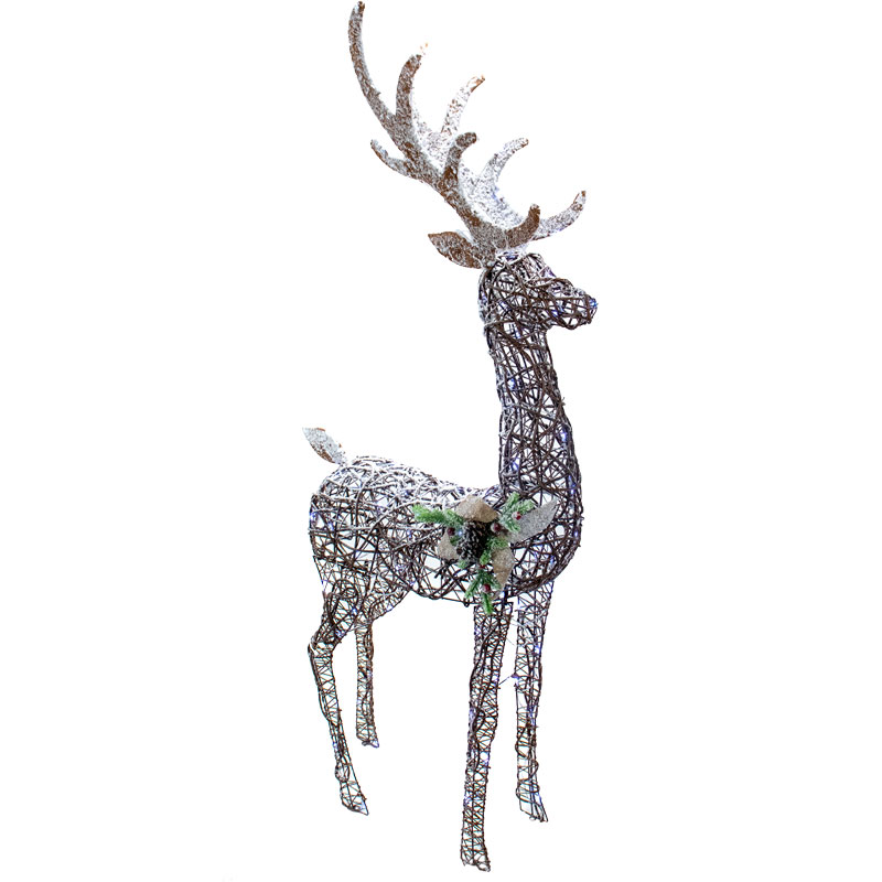 58" Good Tidings Gold Frosted LED Standing Buck