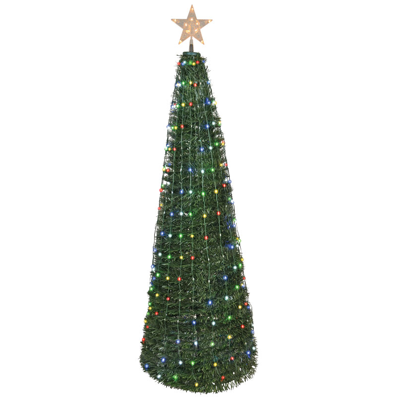 5' Celebrations Slim 244 Ct. Color Changing LED Pop-Up Christmas Tree