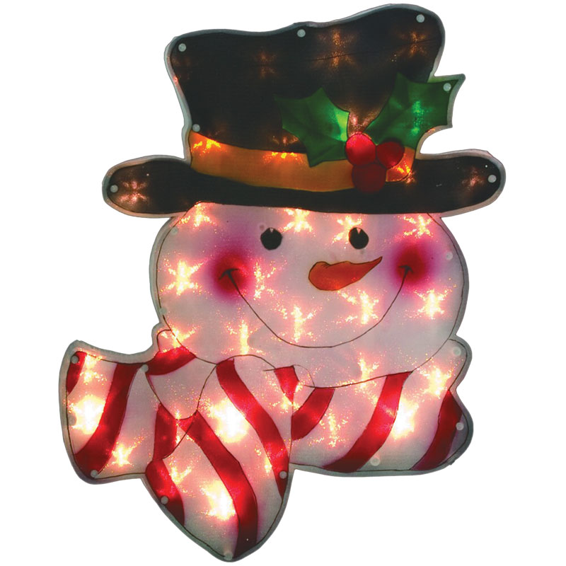 18" Snowman Illuminated Window Decoration