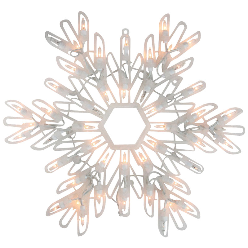 15" Shimmering Illuminated Snowflake Window Decoration