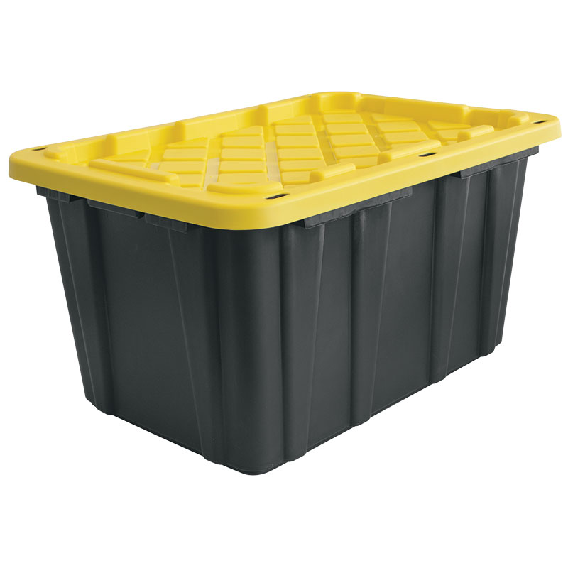 Ramtuff Black & Yellow Stackable Storage Tote, 2 Gal.