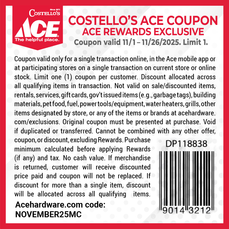 November Coupon Details