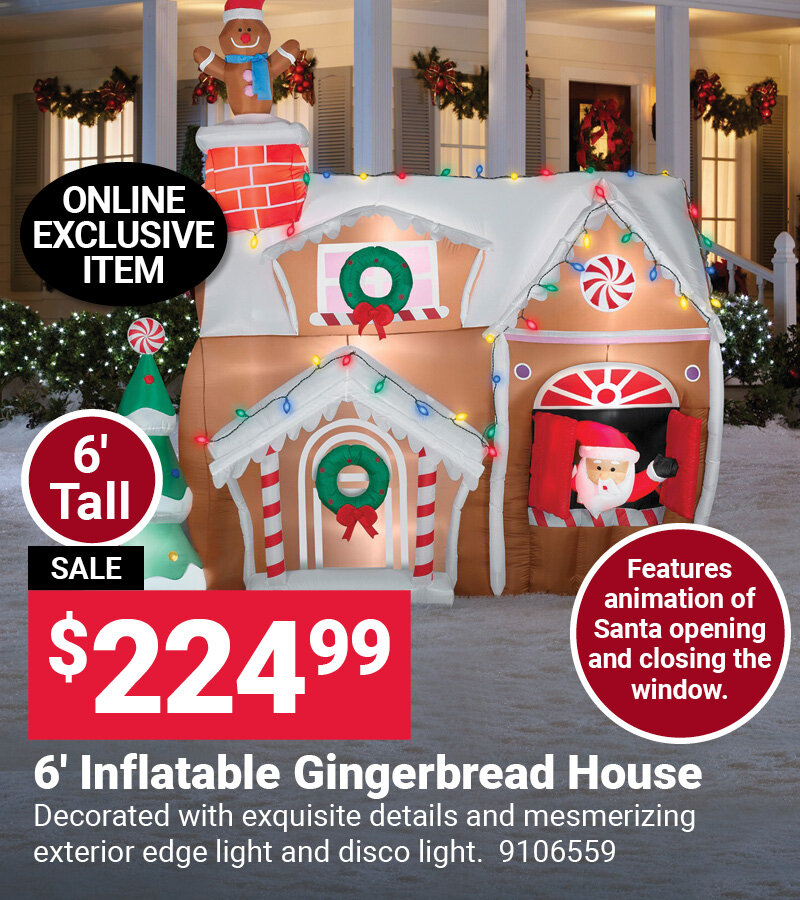 6' Inflatable Gingerbread House