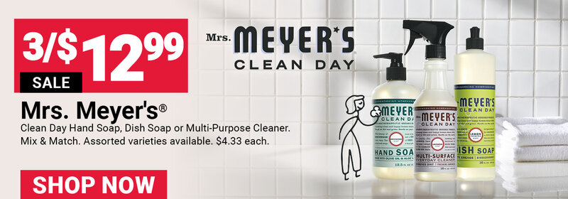 Mrs. Meyer's® Clean Day Hand Soap, Dish Soap or Multi-Purpose Cleaner