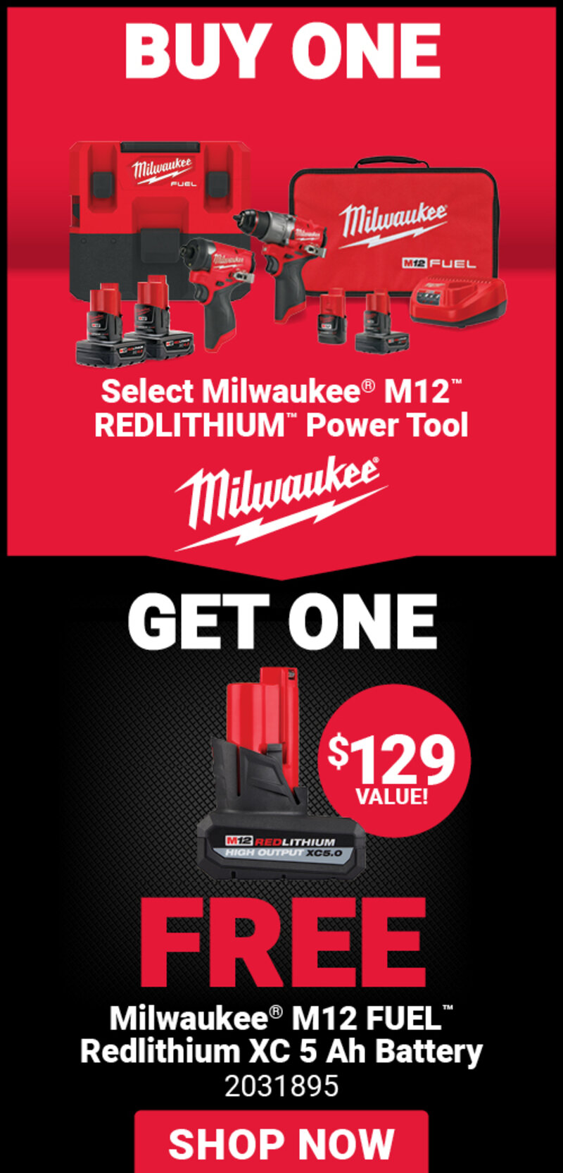 2 Pc. Milwaukee 12 V Lithium Ion Battery