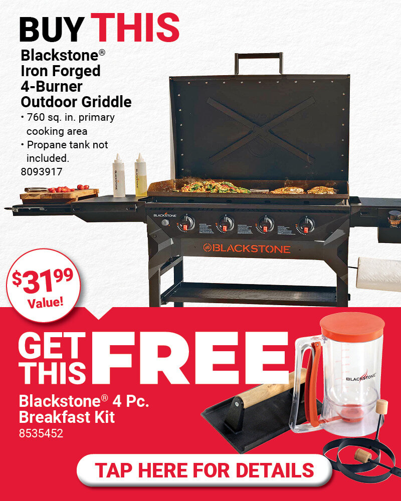 Blackstone® Iron-Forged Outdoor Griddle / 4 Pc. Breakfast Kit DEAL