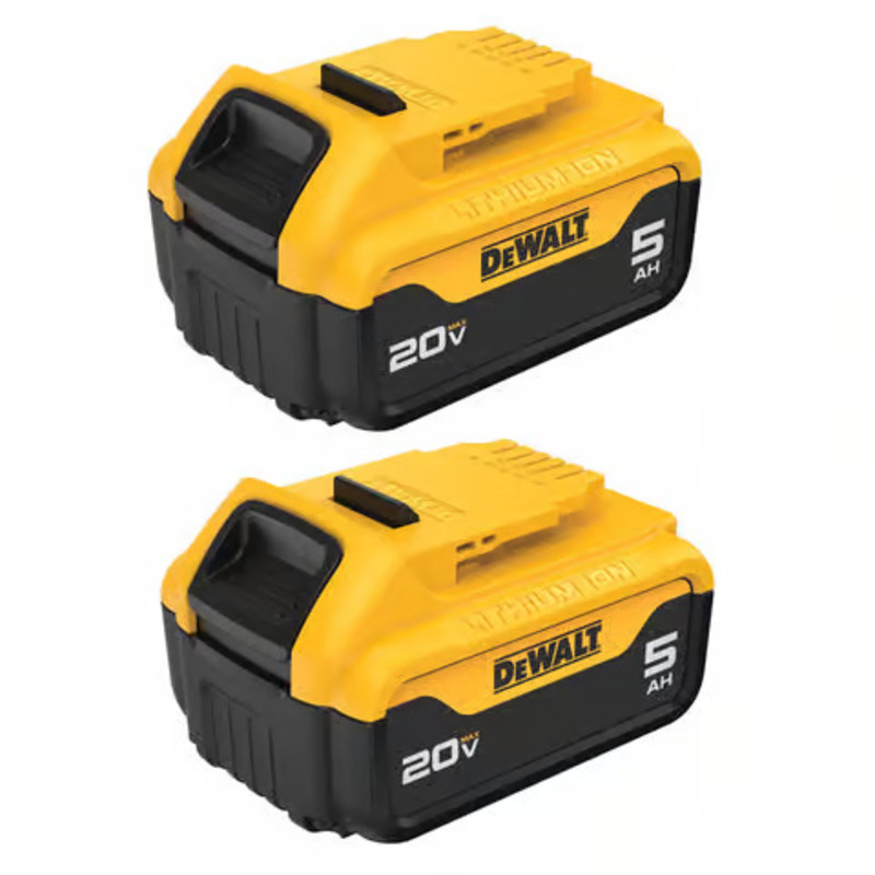 2 Pk. DeWalt MAX XR 5 Ah Lithium-Ion Baterry Combo