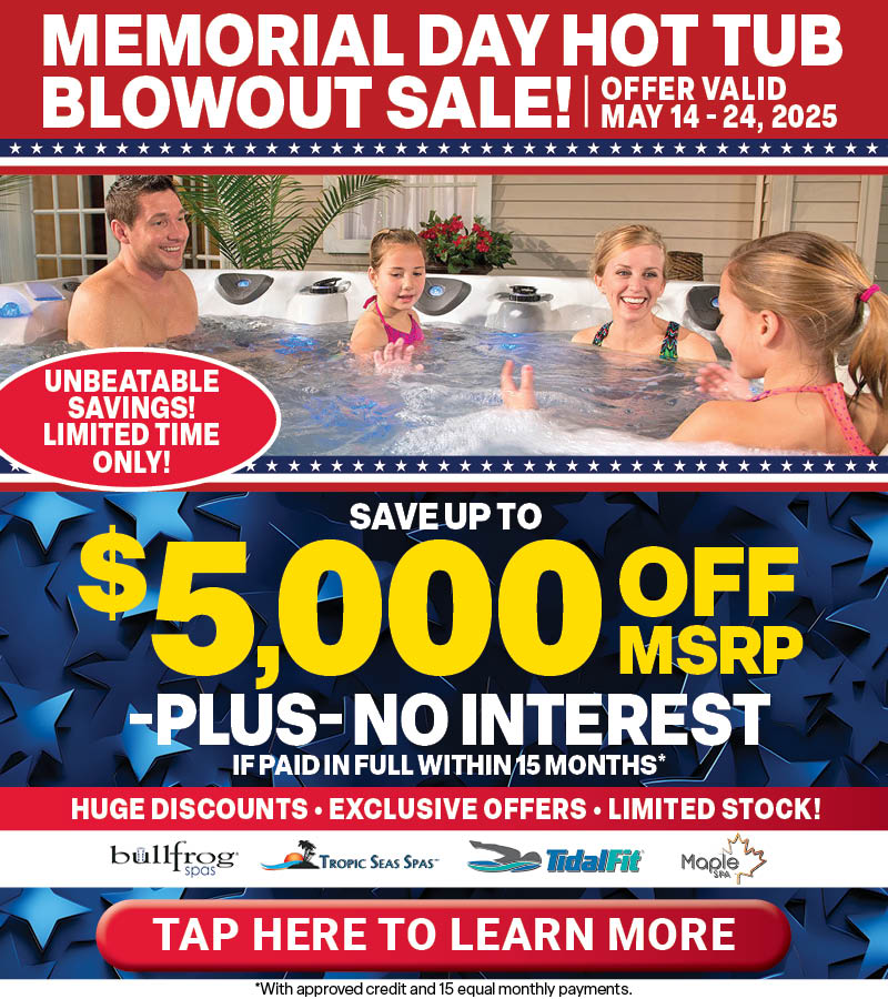 Memorial Day Hot Tub Savings Event