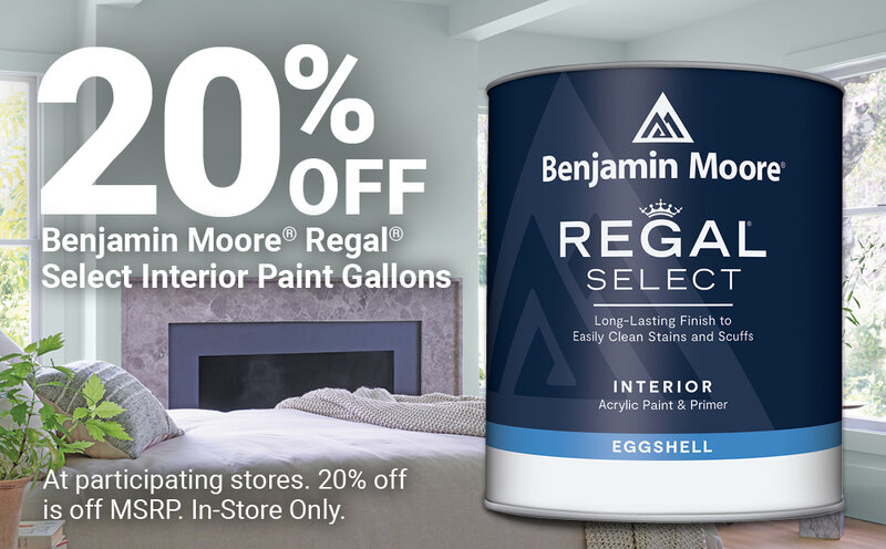 20% Off Benjamin Moore® Regal® Select Interior Paint Gallons