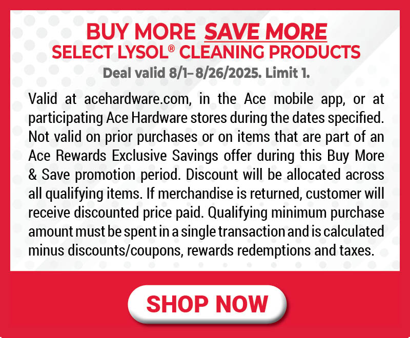 Select Lysol® Products Buy More, Save More Sales information