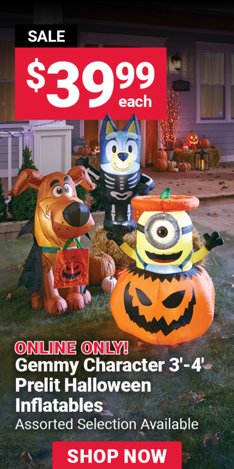 Gemmy Character 3' - 4' Prelit Halloween Inflatables