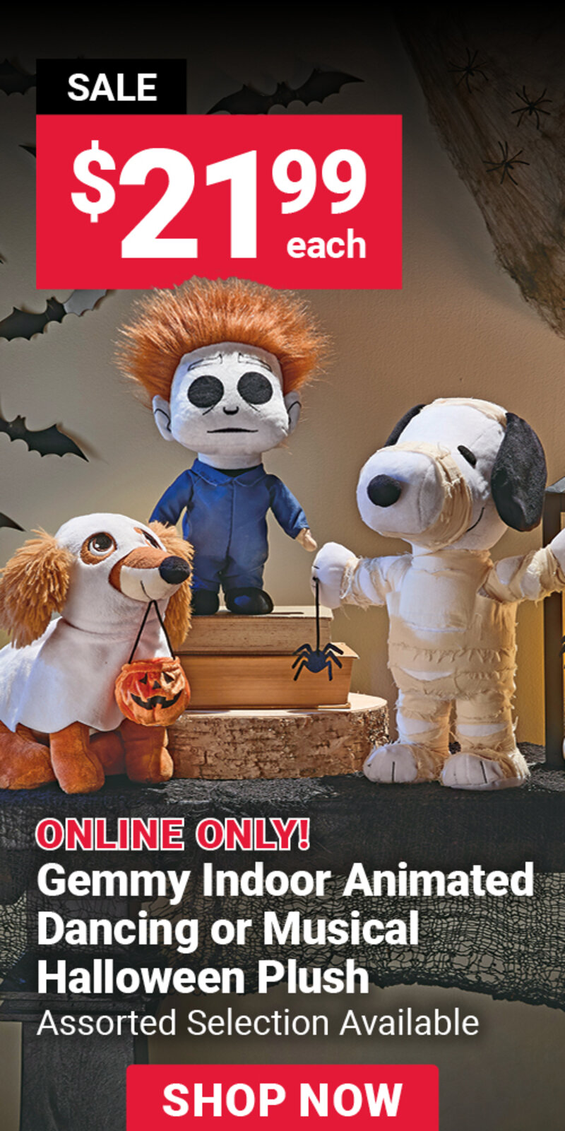 Gemmy Indoor Animated Dancing Or Musical Halloween Plush