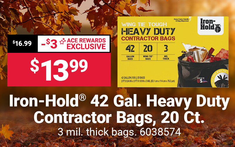 Iron-Hold 42 Gal. Heavy Duty Contractor Bags, 20 Ct.