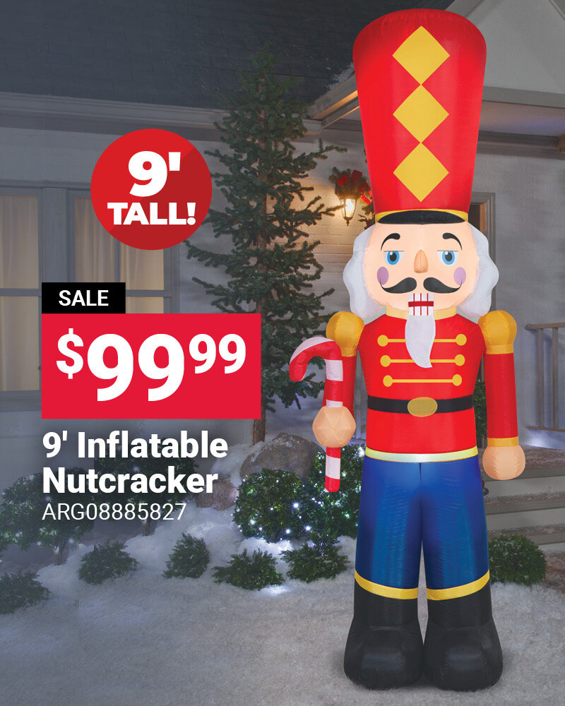 9' Gemmy Airblown Split Leg Nutcracker