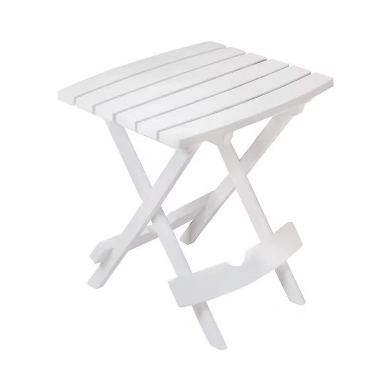 Adams® Quik-Fold® White Rectangular Resin Folding Side Table