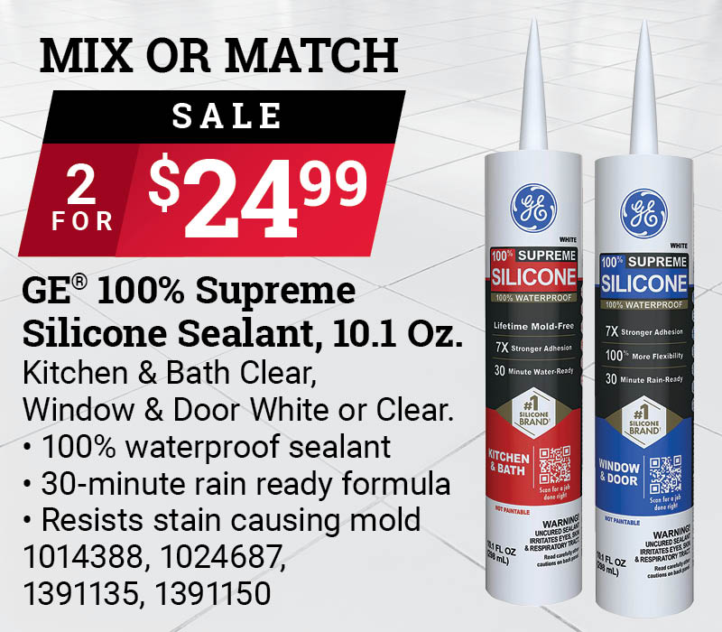 GE® 100% Supreme Silicone Sealant, 10.1 Oz.
