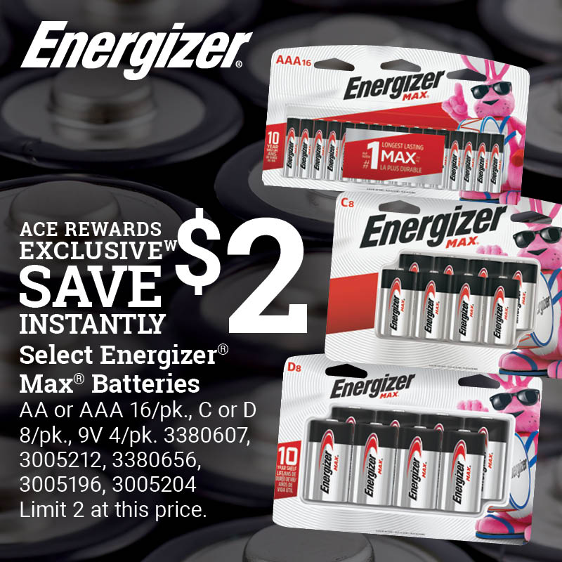 Select Energizer Max® Batteries