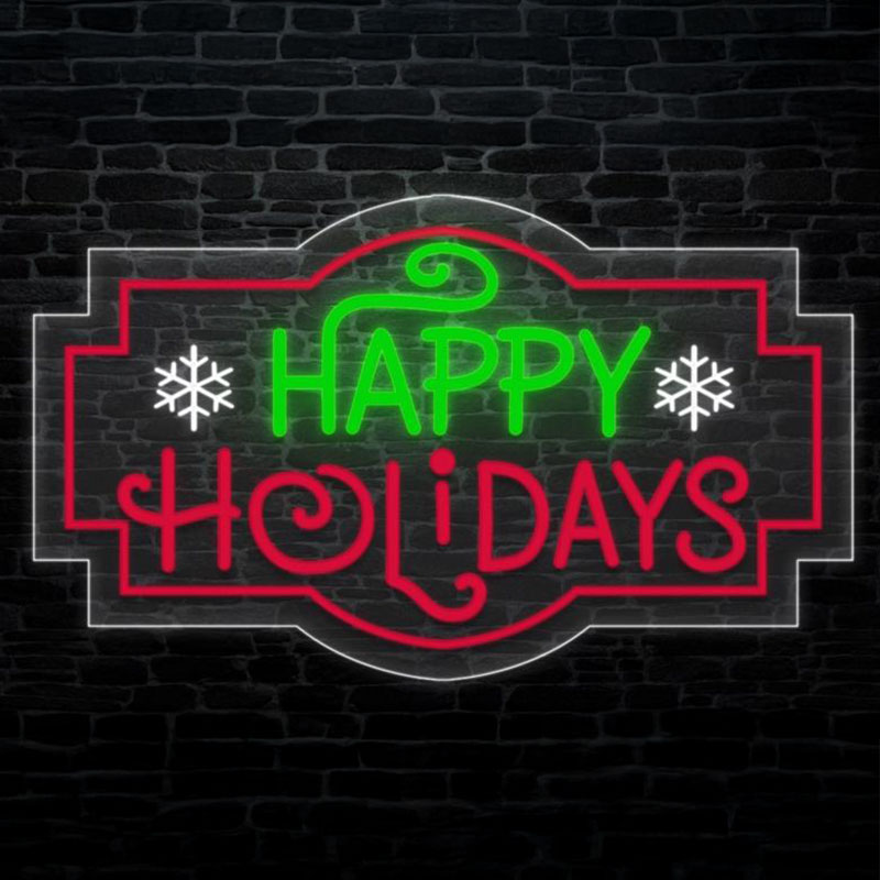 Happy Holidays Hanging Neon
