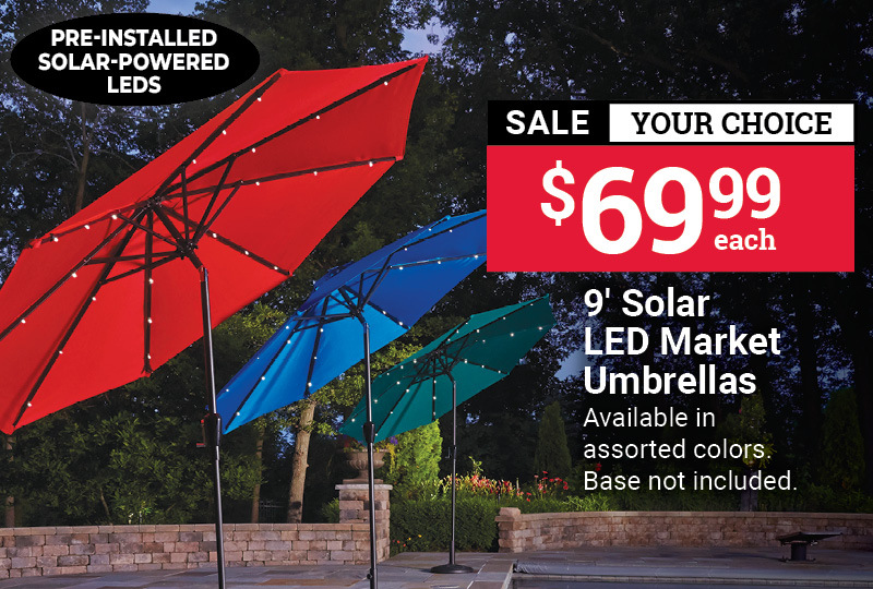 9" Solar LED Market Umbrella