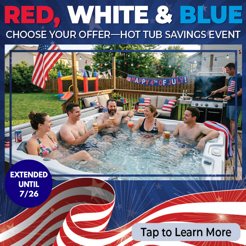 July Red, White, & Blue Hot Tub Promo