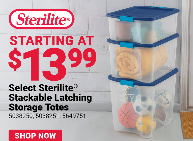 Select Sterilite® Stackable Latching Storage Totes