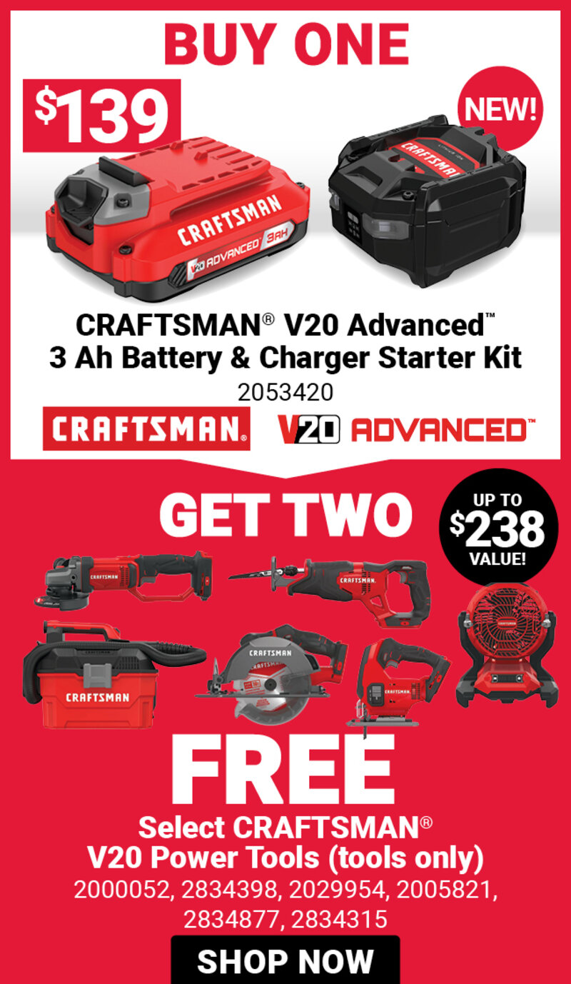 CRAFTSMAN® V20 Advanced™ 3 Ah Battery & Charger Starter Kit