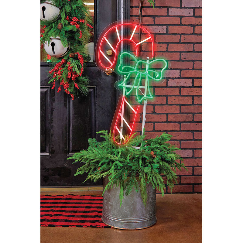 19" Luxe Light Decor LED Candy Cane Hanging Decor