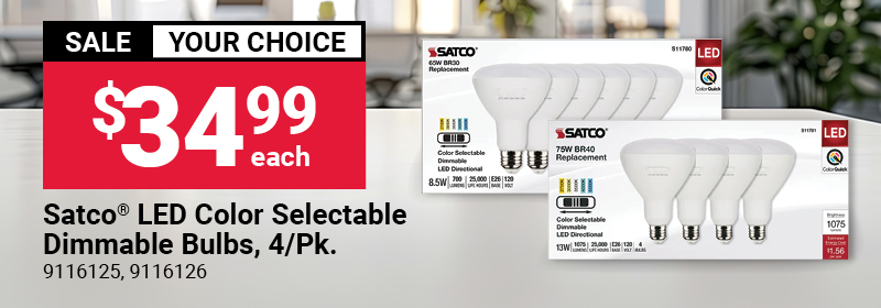Satco® LED Color Selectable Dimmable Bulbs