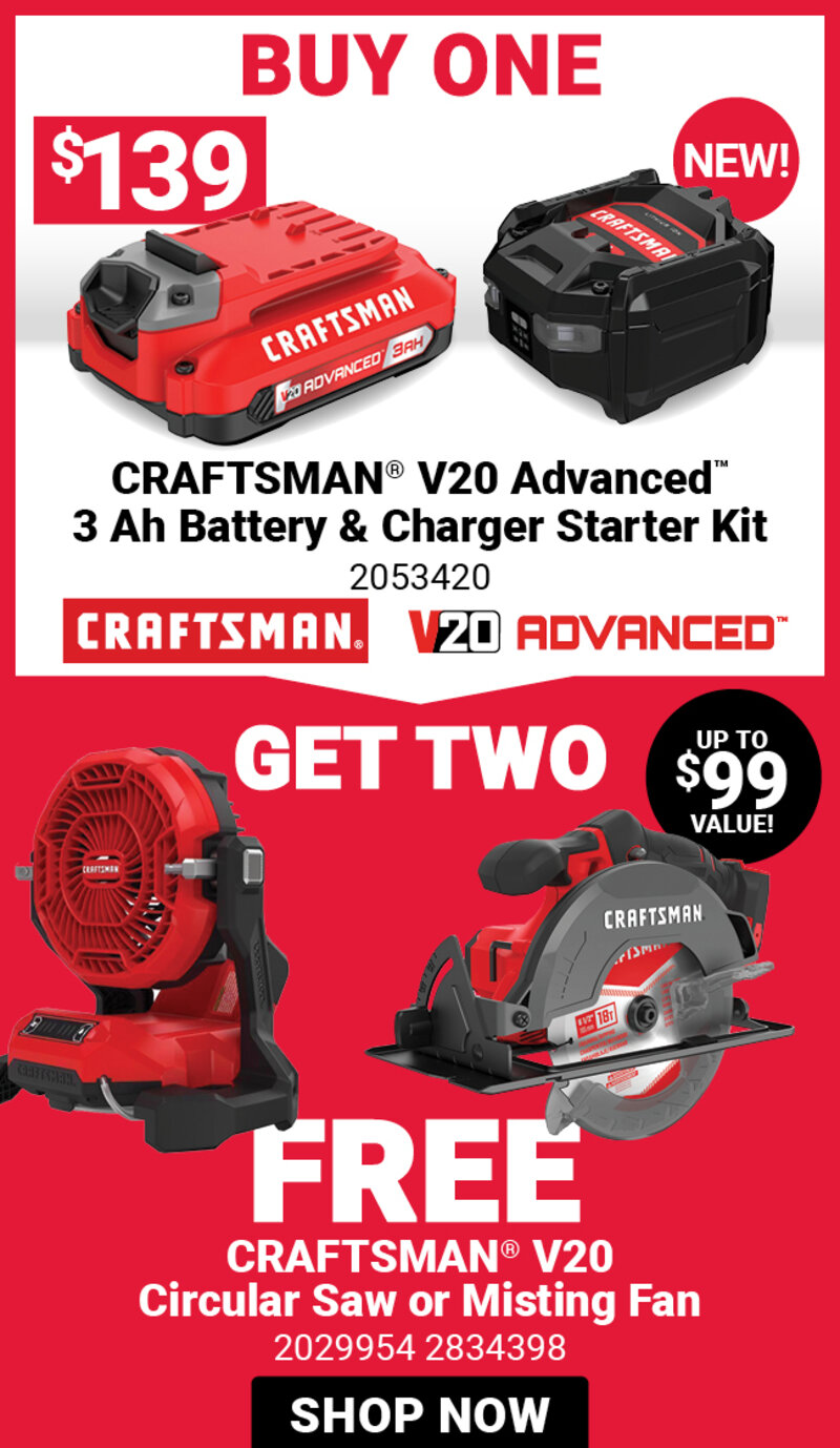 CRAFTSMAN® V20 Advanced™ 3 Ah Battery & Charger Starter Kit