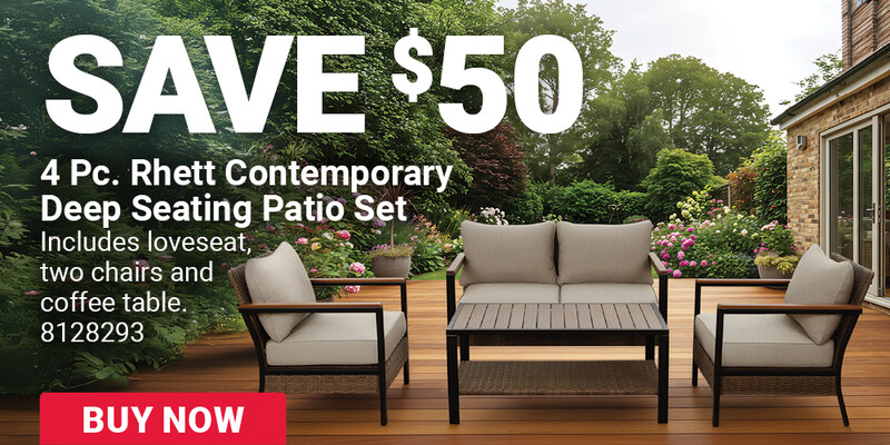 4 Pc. Living Accents Black Steel Contemporary Tan Patio Set