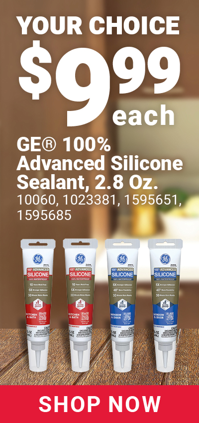 GE® 100% Advanced Silicone Sealant, 2.8 Oz.