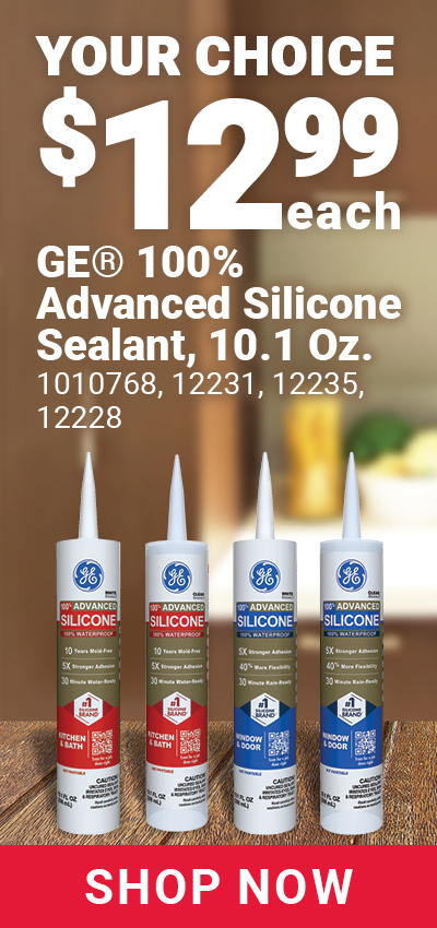 GE® 100% Advanced Silicone Sealant, 10.1 Oz.