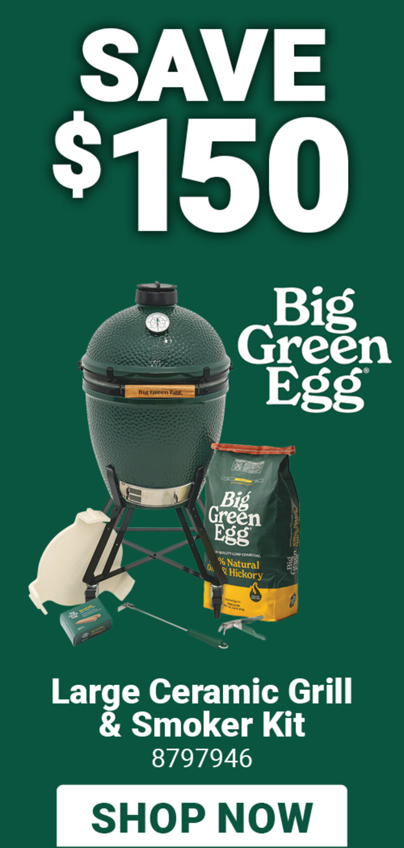 Big Green Egg® Large Ceramic Grill & Smoker Kit
