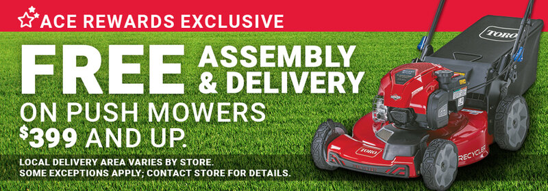 Free Assembly and Delivery on Push Mowers