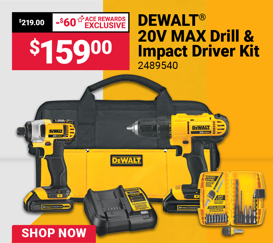 DEWALT® 20V MAX Drill & Impact Driver Kit with Rapid Load Drilling & Driving Set
