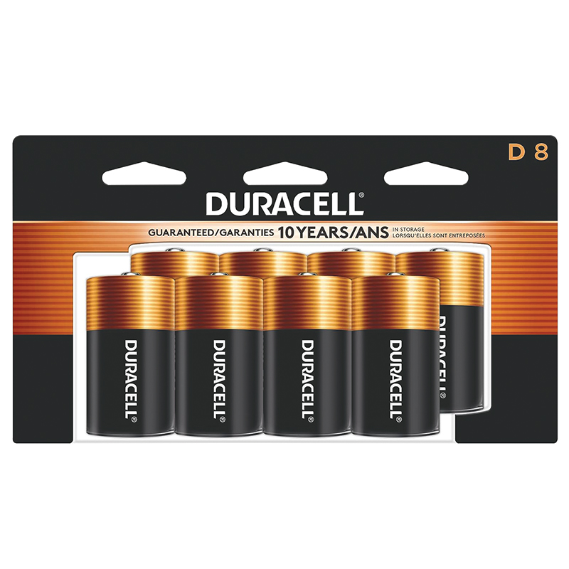 Duracell® "D" Alkaline Batteries Value Pack, 8/Pk.