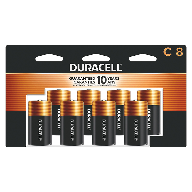 Duracell® "C" Alkaline Batteries Value Pack, 8/Pk.