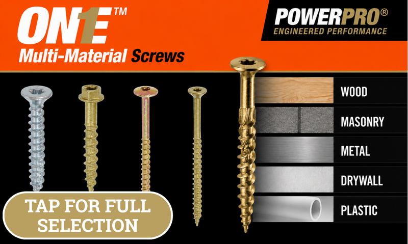 Multi Material Screws Power Pro Header