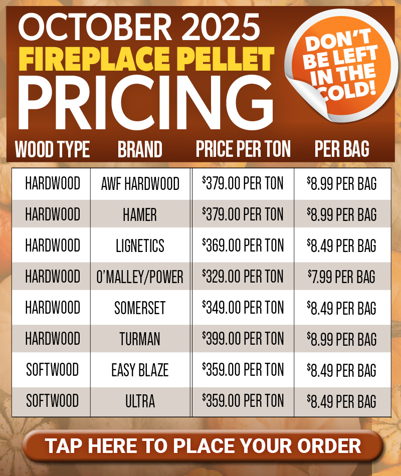 October 2025 Fireplace Pellet Pricing