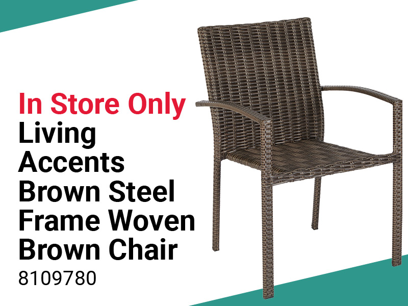Summer Sale - Brown Steel Frame Woven Brown Chair