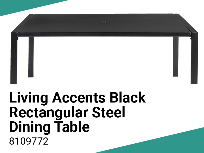 Summer Sale - Black Rectangular Steel Dining Table