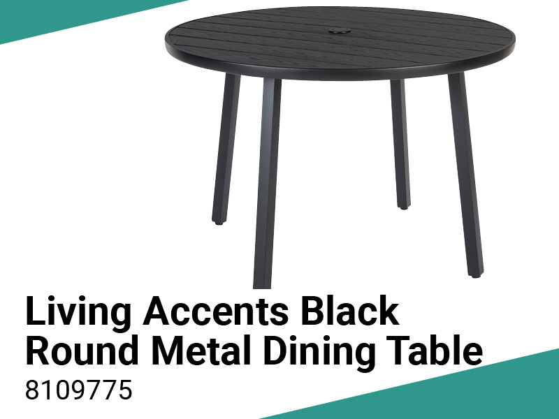 Summer Sale - Black Round Metal Dining Table 
