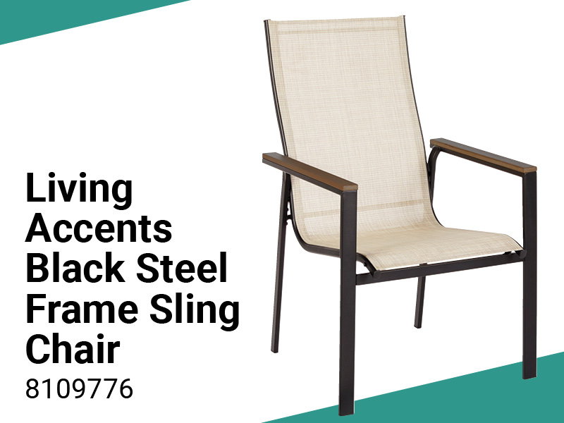 Summer Sale - Black Steel Frame Sling Chair 