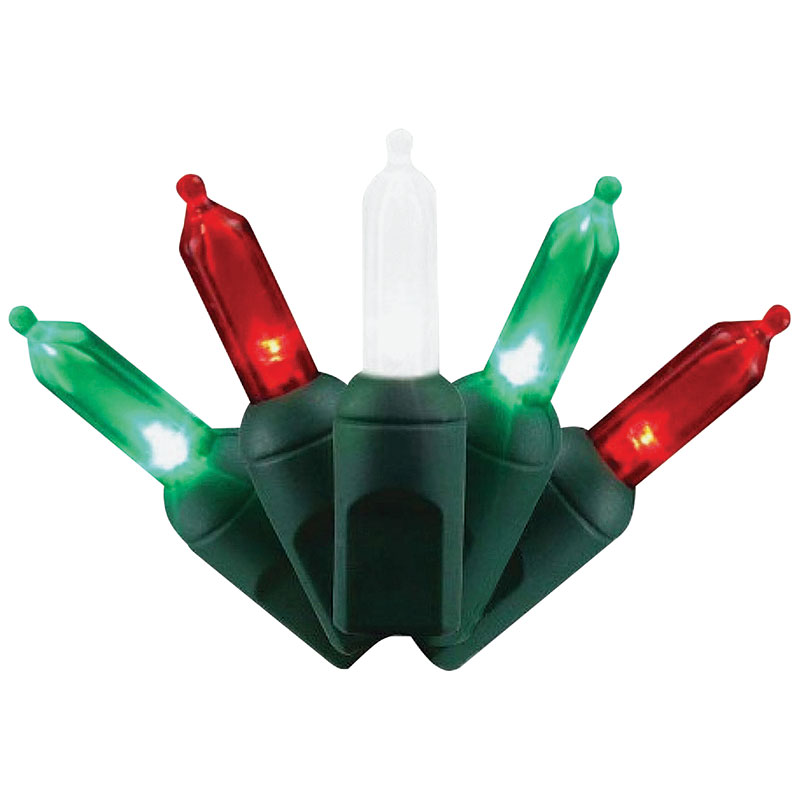 100 Ct. Celebrations® Classic 24.75’ LED T5 Red Green White String Christmas Lights