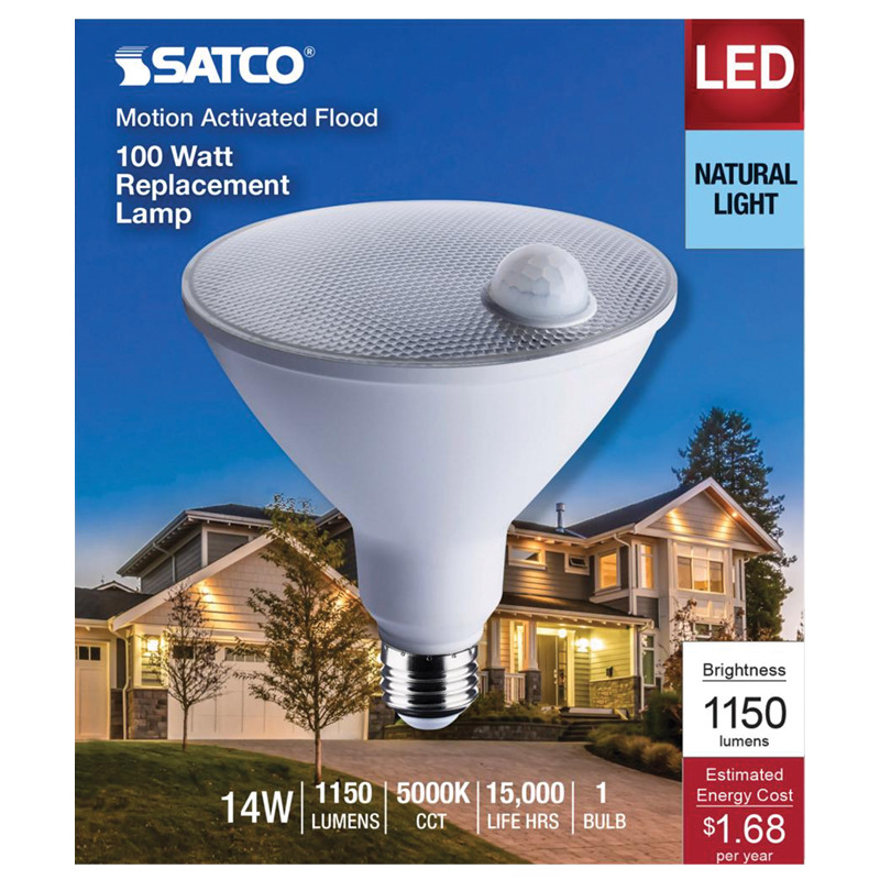 Satco® LED Motion Activated 100 Watt Natural Light Flood Light Bulb