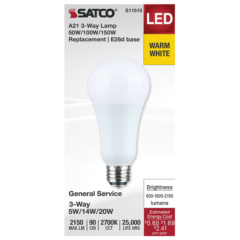Satco® A21 3-Way Bulb
