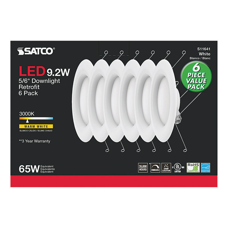 Satco® LED Retrofit  5/6" Downlight 6 Pk.